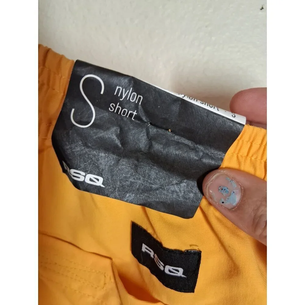 NWT RSQ Nylon Shorts Casual Summer Men's Size Small Yellow Gold